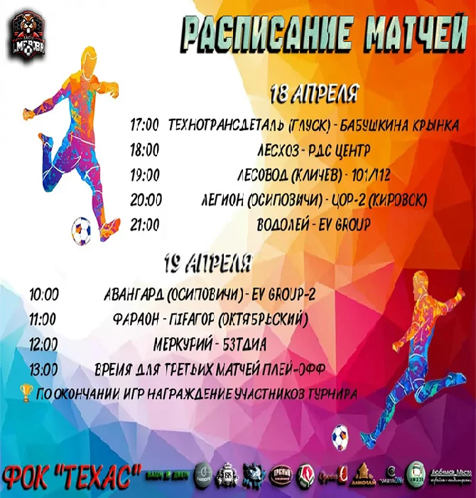 Футбол. Плей-офф: расписание игр на 18 апреля