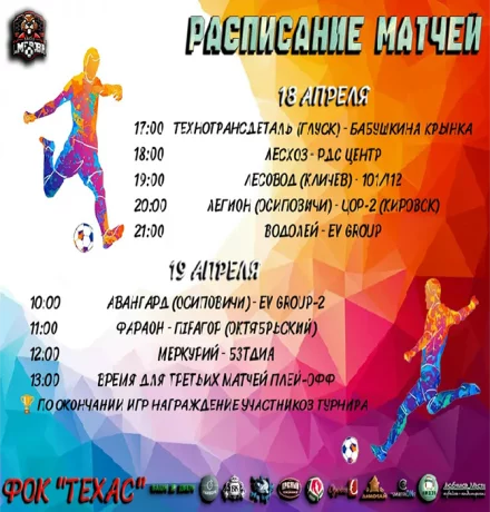 Футбол. Плей-офф: расписание игр на 18 апреля