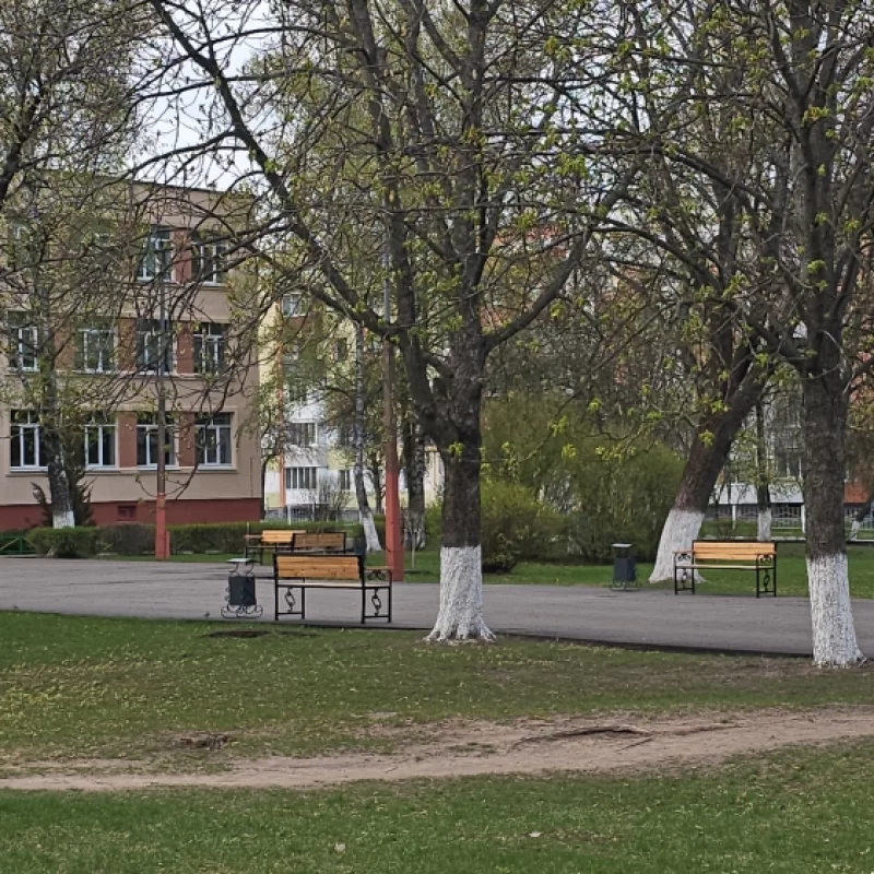 Возле 1 школы поставили красивые лавочки