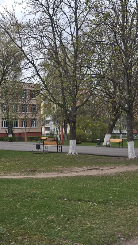 Возле 1 школы поставили красивые лавочки
