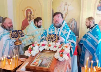 Епископ Бобруйский и Быховский Серафим возглавил престольный праздник в Прощанской пустыни в день памяти Смоленской иконы «Одигитрия»