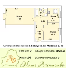 Двухкомнатная квартира в центре города