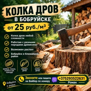 КОЛКА и РАСПИЛ ДРОВ — ОТ 25 РУБ./М³