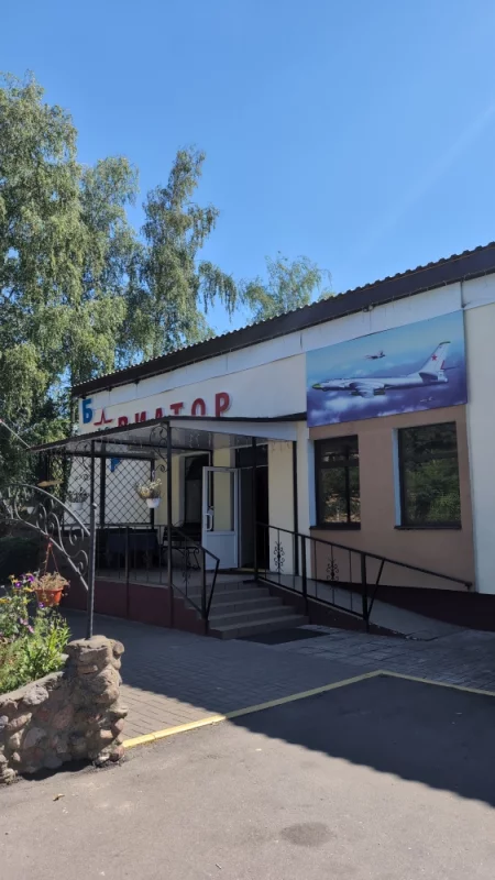 Кажется, бар Авиатор оправился после пожара Во дворе новая модель самолётика и новая выставка плакатов на ограждении