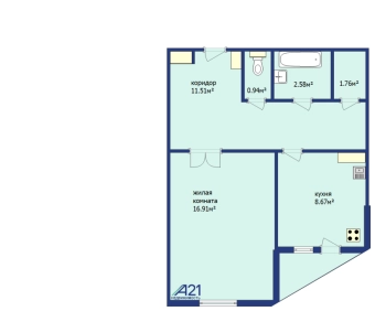 Однокомнатная квартира по ул. Батова, д. 28
