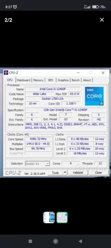 Процессор Intel Core i5-12400f