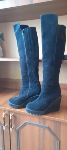 Ботфорты замшевые деми