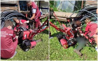 Нога бобруйского пенсионера с ул. Оранжерейной застряла в мотокультиваторе. МЧС пришло на помощь