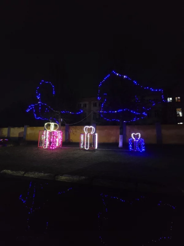 Новогодни украшения у завода ДОМОЧАЙ.