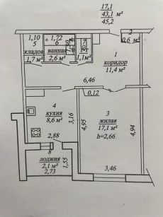 Однокомнатная квартира по ул. Рокоссовского, д. 86а