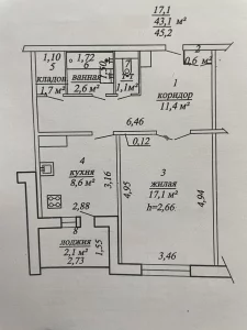 Однокомнатная квартира по ул. Рокоссовского, д. 86а