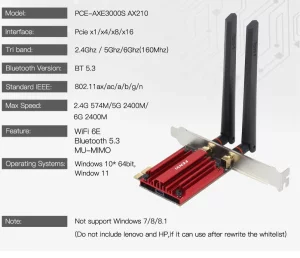 FENVI трехдиапазонная карта WiFi c с Bluetooth 5, 3