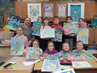 «Краски Рождества и Нового года» в работах юных художников ИЗО-студии «Радуга». Голосование