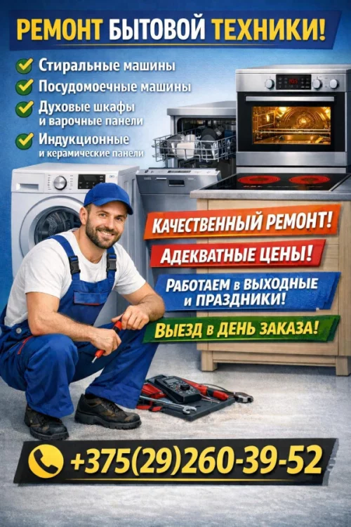 Срочный ремонт бытовой техники в Бобруйске ⚡ Выезд сегодня