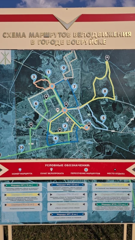 Схема веломаршрутов по городу