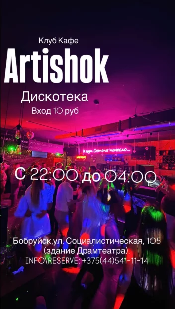 Дискотека в клуб-кафе «Artishok»