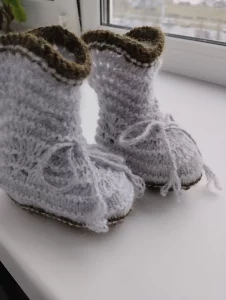 Теплые пинетки для малыша до 1 года