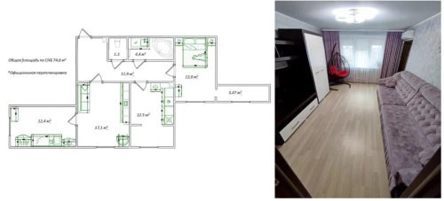 3-комн. квартира с мебелью по ул.Рокоссовсксого 40