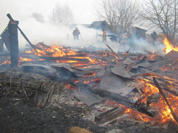 Пожар в деревне Орехово