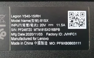 Lenovo Legion Y540-15IRH не рабочий
