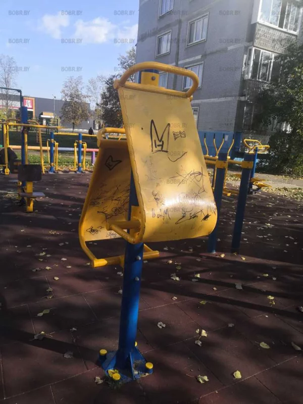 Кто-то занимается спортом, а кто-то порчей тренажёров... 