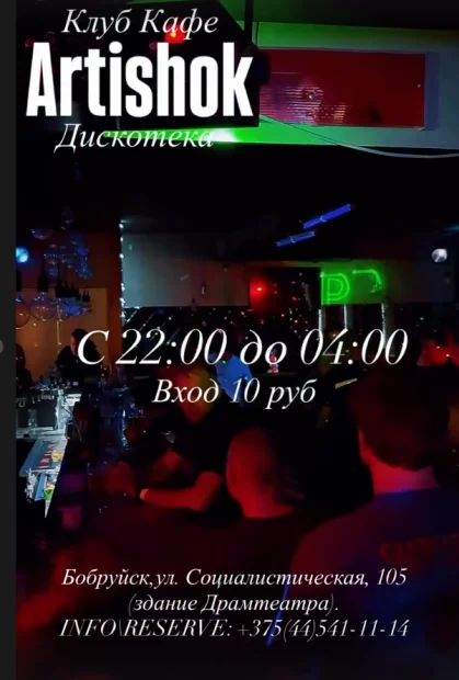 Дискотека в клуб-кафе «Artishok»