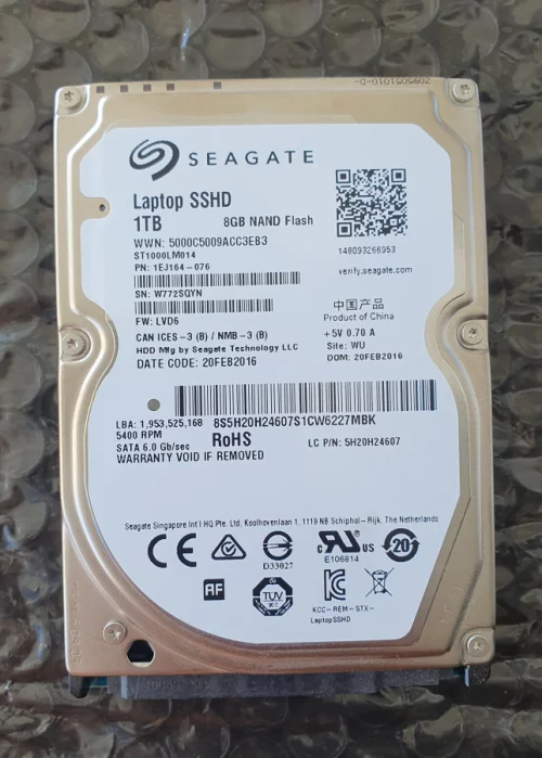 Гибридный жесткий диск 1TБ HDD + 8ГБ SSD