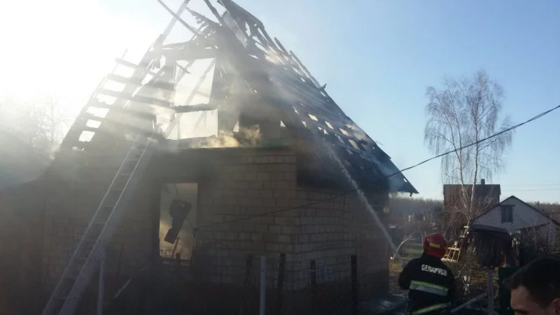 Пожар на дачах под Бобруйском