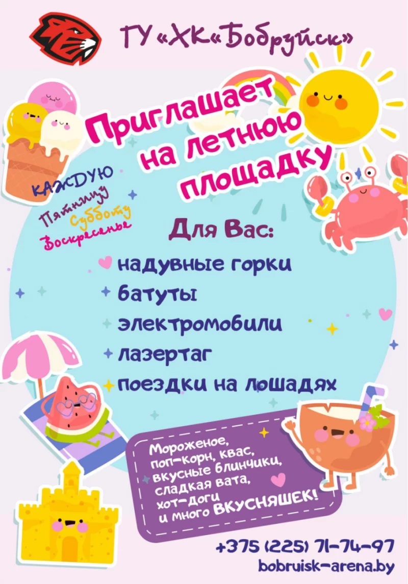 Ледовый дворец приглашает отдохнуть на летней площадке