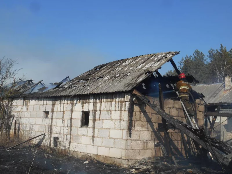 Пожар в деревне Слобода.