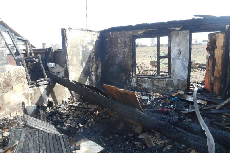 Пожар в деревне Телуша