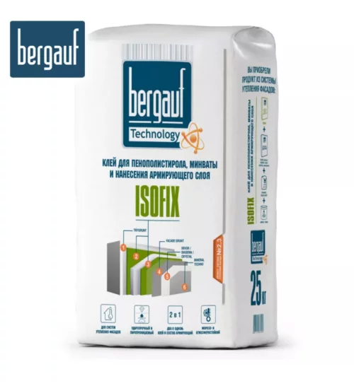 Клей для теплоизоляционных плит Bergauf Isofix (25кг)