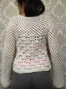 Кофта ажурной вязки, размер 42-44