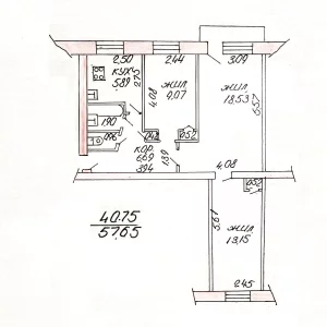 3-комнатная квартира на ул. К. Маркса, д. 326, 4-й эт. 5-эт. дома