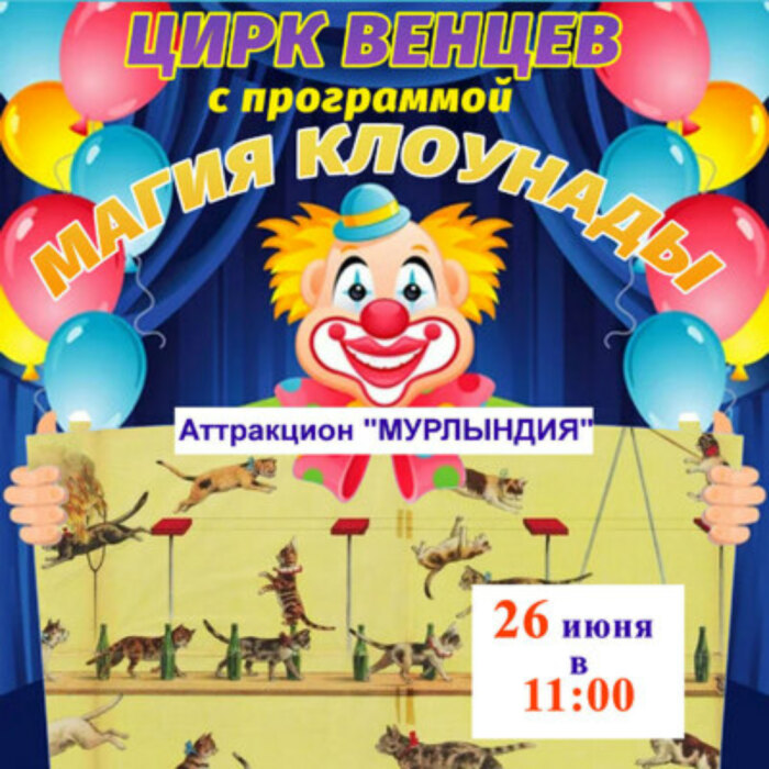 Цирк Венцев выступит с программой «Аттракцион «Мурлындия»